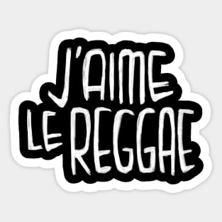 Reggae Music Typography, J'aime le Reggae, French ,I love Reggae Sticker